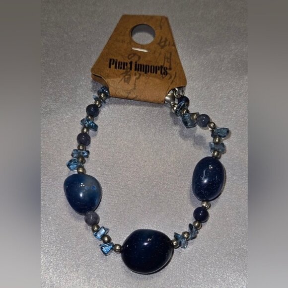 Pier 1 Blue Beaded Bracelet - Picture 1 of 1